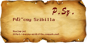 Pécsy Szibilla névjegykártya